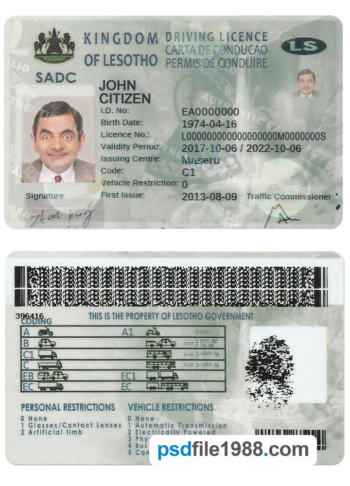 Lesotho Driving License